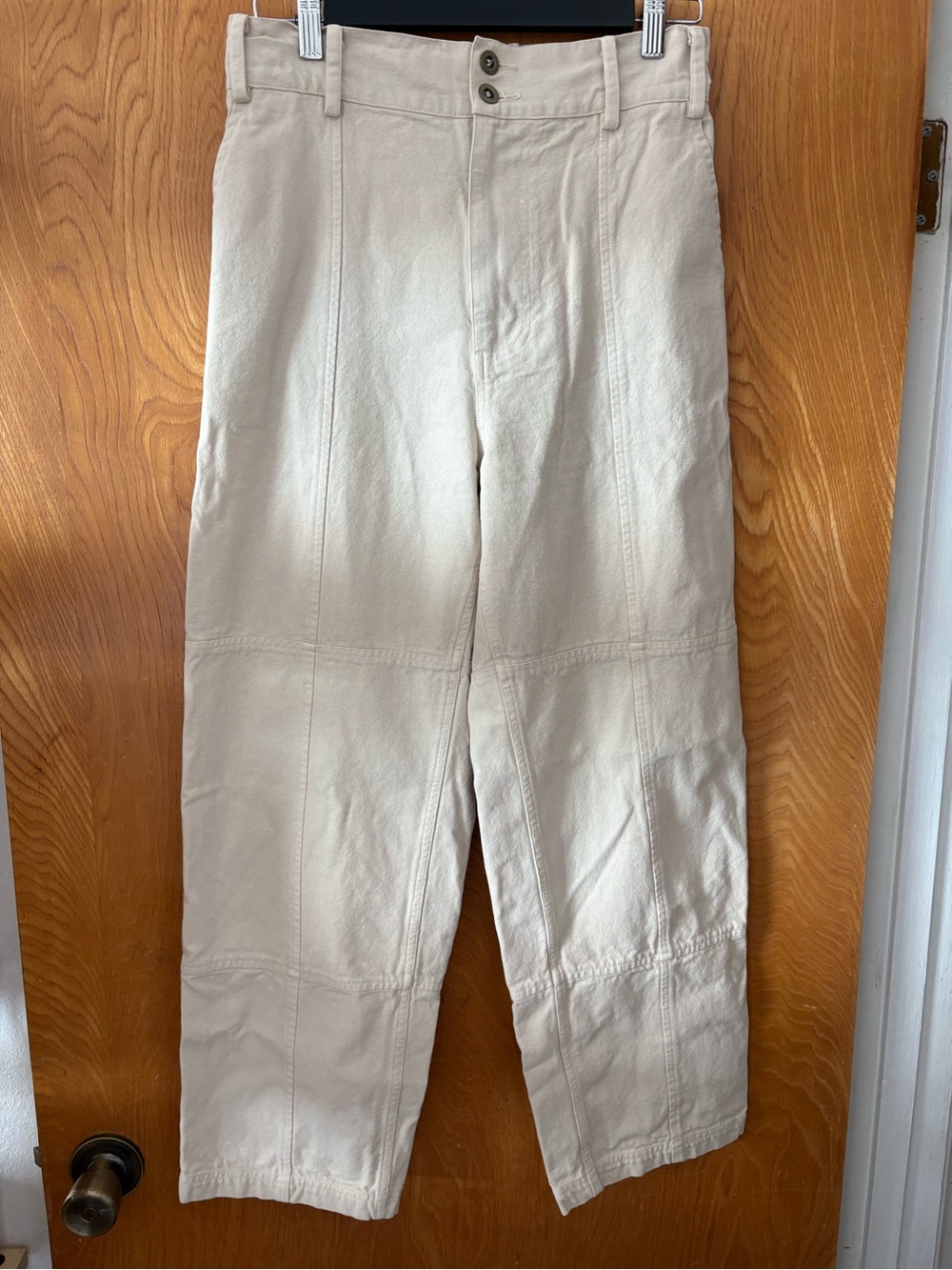 MATE the Label canvas Straight-Leg Pants in Light Beige S